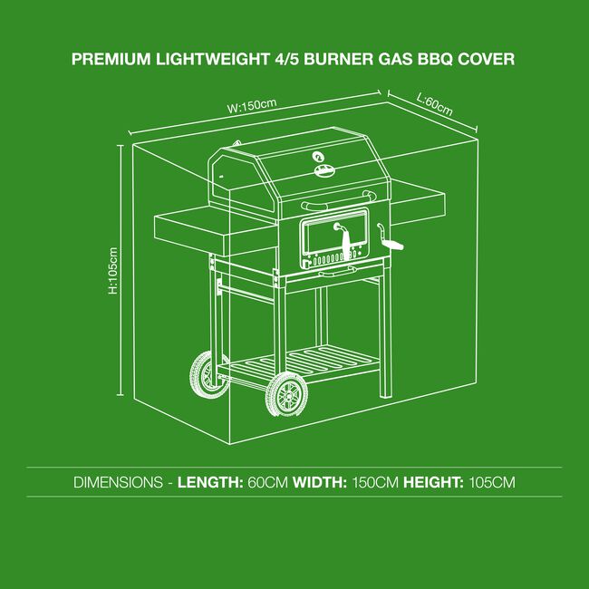 Premium Lightweight 4/5 Burner Gas BBQ Cover