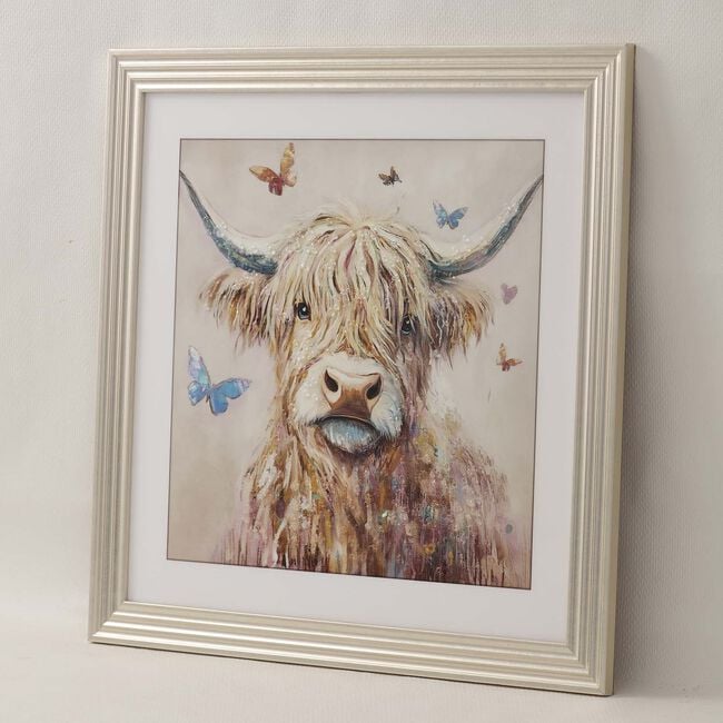 Highland Cow Jewelled Wall Art 60cm x 60cm