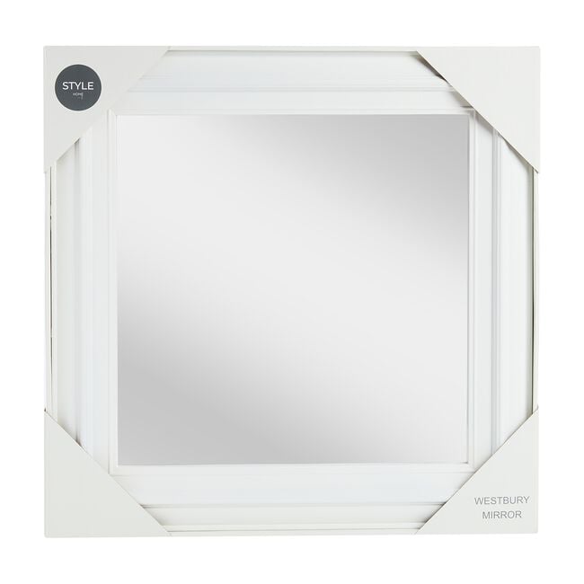 Westbury White Square Mirror 56cm