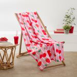 Printed Strawberry Microfibre Beach Towel