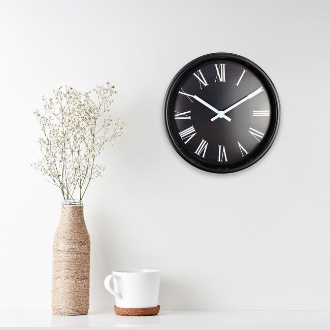 Midnight Roman Numerals Clock 10'' 