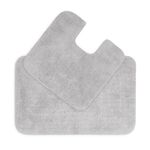 2 Piece Cotton Plain Dye Dove Grey Bathroom Set