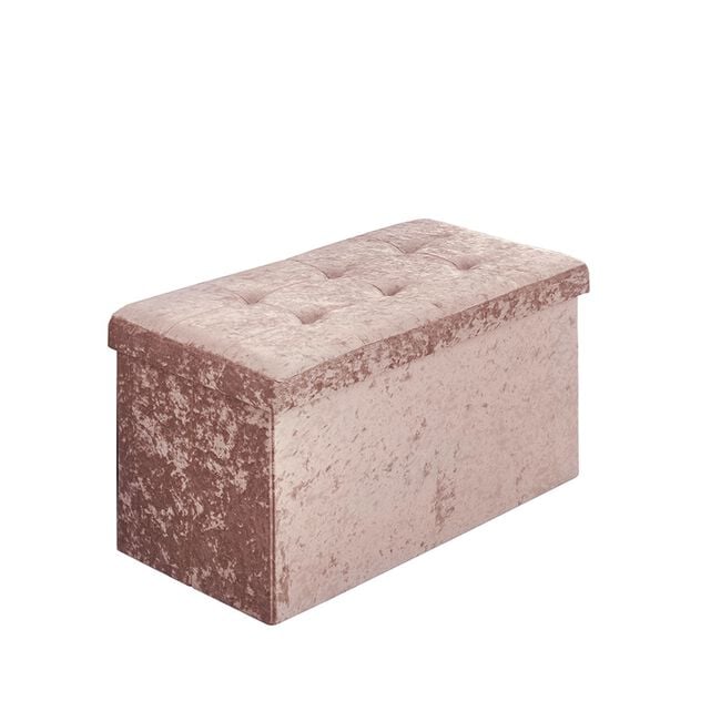 Crushed Blush Storage Bench Ottoman