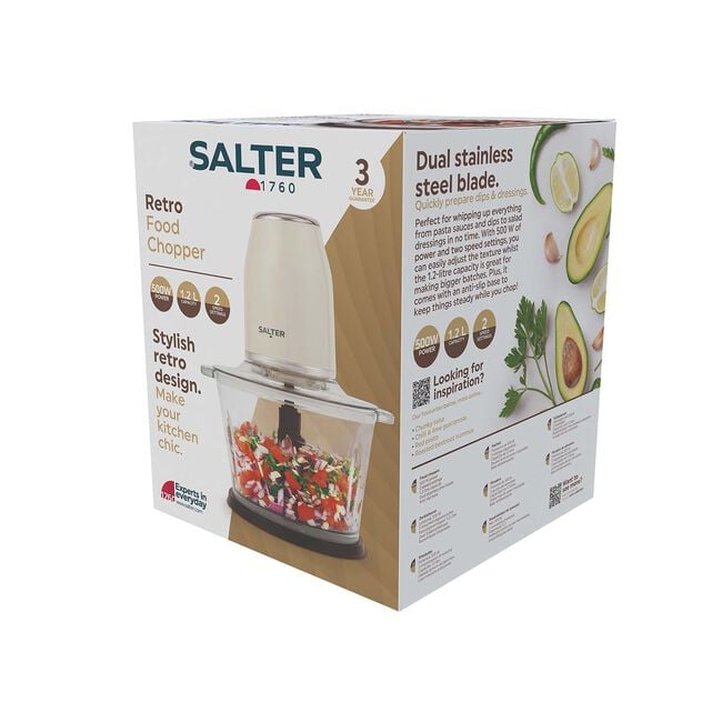 SALTER RETRO CREAM Glass Chopper