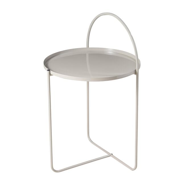 Beige Metal Side Table