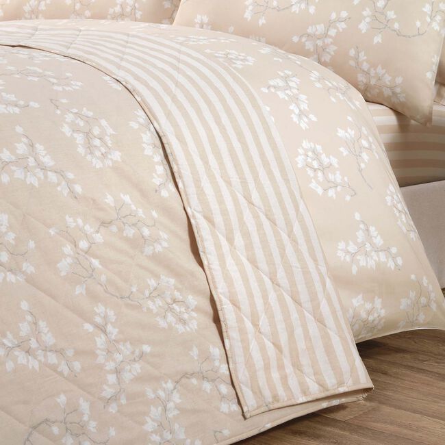 May Blossom Bedspread 200cm x 220cm - Natural