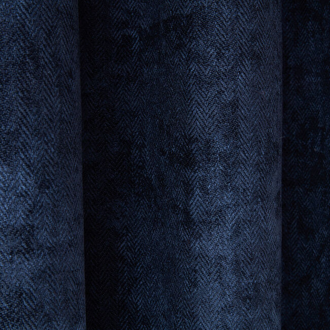 BLACKOUT & THERMAL HERRINGBONE NAVY 132x90 Curtain