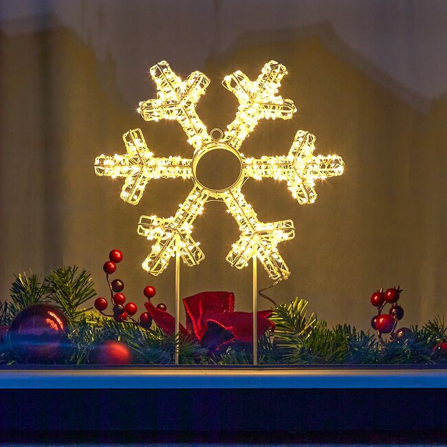 Warm White Snowflake Silhouette Light