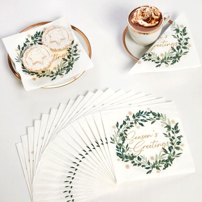 Season's Greetings Napkins 20 Pack 