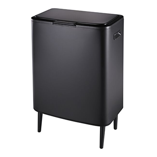 HAMPTON 60L RECYCLING BLACK Bin With Removable Feet