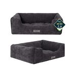 GREY TWILL PET BED MEDIUM 58X48X20CM