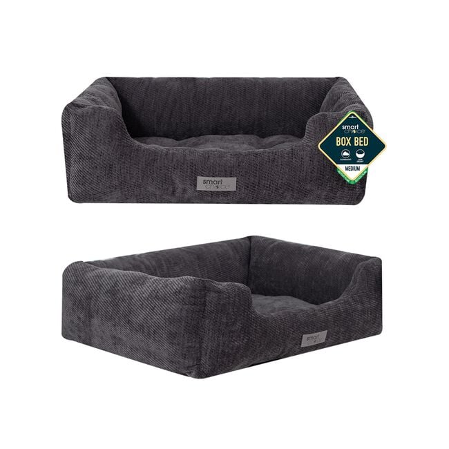 GREY TWILL PET BED MEDIUM 58X48X20CM