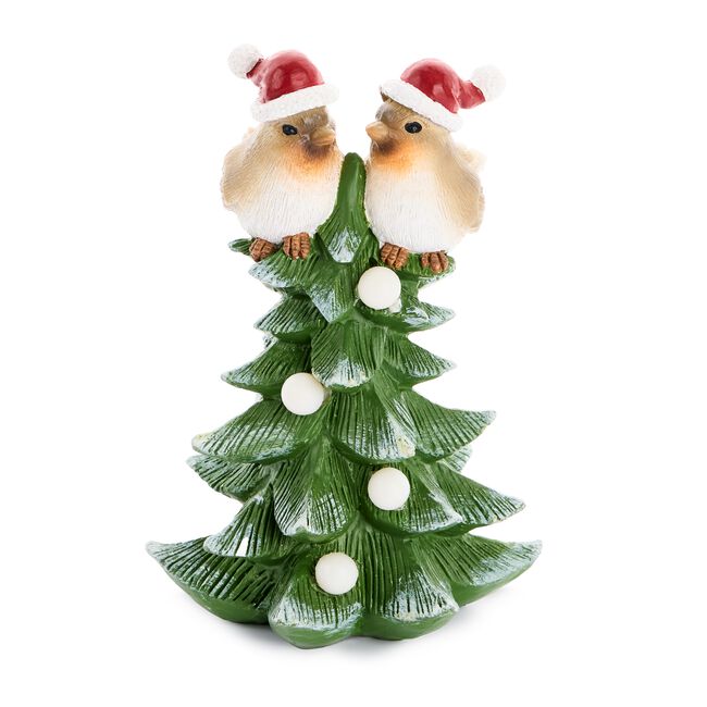 Light Up Christmas Tree With Robins