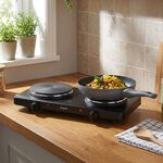 Progress Black Double Hot Plate