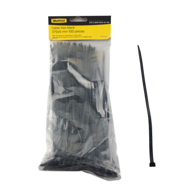 Black Cable Ties 100 Pack 
