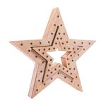 Set Of 2 Light Up Christmas Wooden Stars