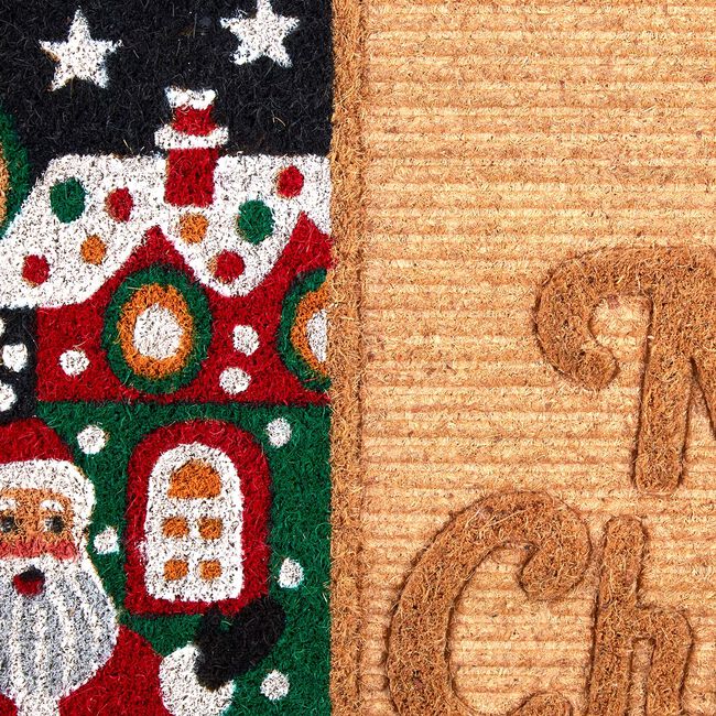 Christmas Santa Coir Ribbed Doormat 40cm x 70cm
