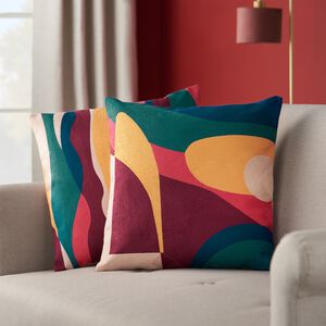 Crewel Abstract Cushion 45cm x 45cm - Multi