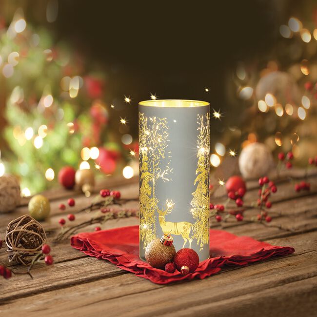 Cashel Living LED Reindeer White Large Cylinder