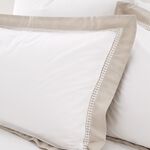 BIANCA SINGLE DUVET COVER Oxford Lace Trim Natural
