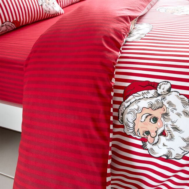 SINGLE DUVET COVER Candy Stripe Santa