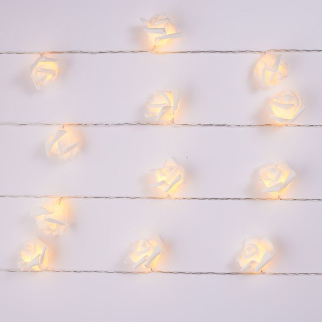 20 Warm White LED Rose String Lights