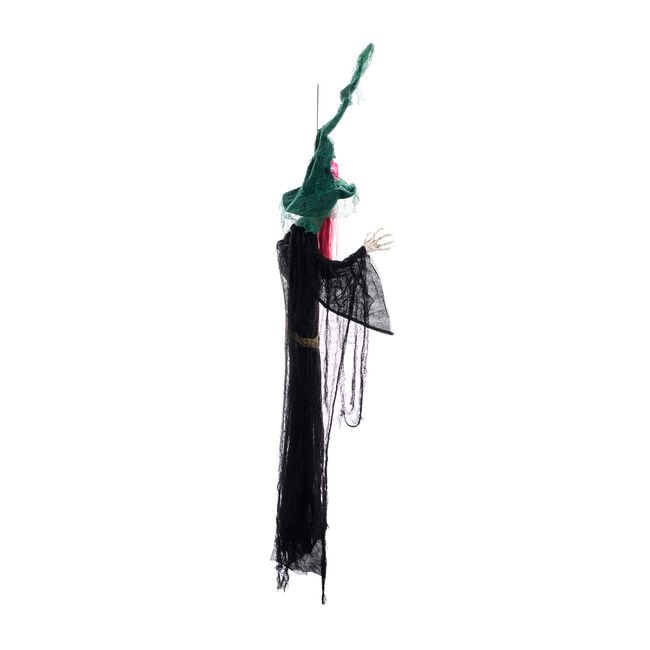 1.5m Light Up Hanging Witch With Green Hat