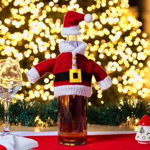 Knitted Santa Suit Wine Bottle Cover