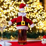 Knitted Santa Suit Wine Bottle Cover