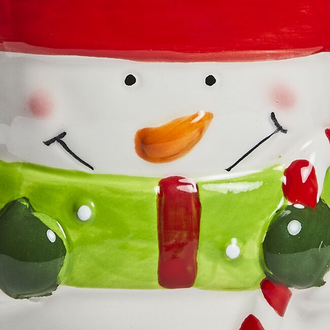 Christmas Snowman Ceramic Candle