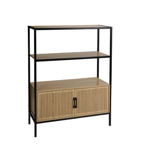 Three Layer Cabinet with Black Metal Frame