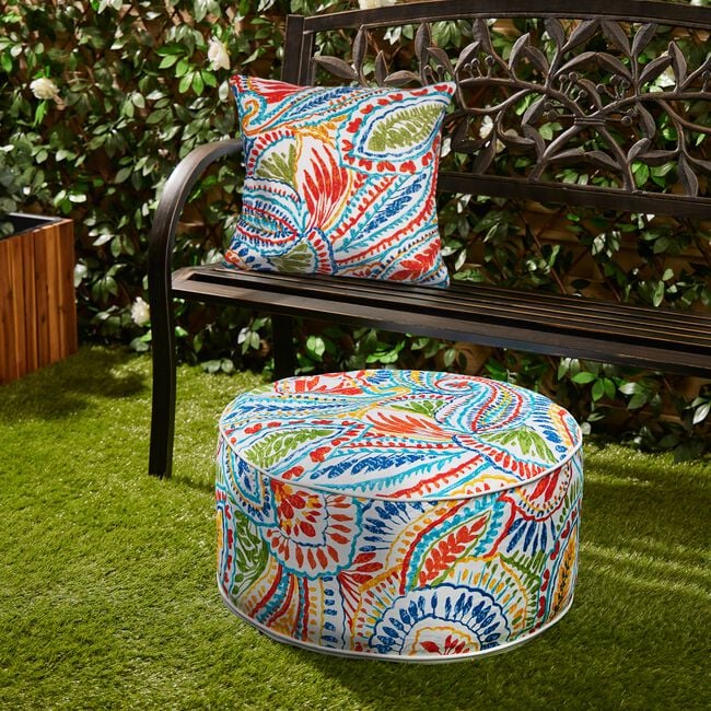 Tropical Print Outdoor Cushion 45cm x 45 - Multi