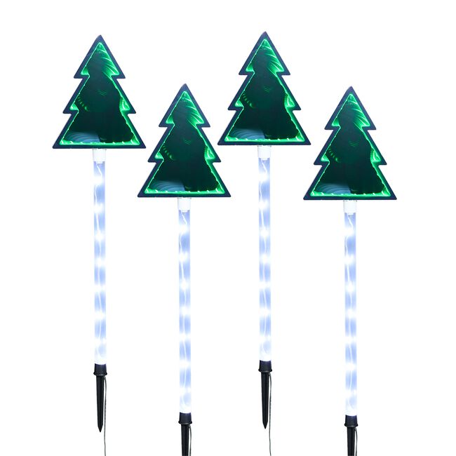 4 Christmas Tree Infinity Mirror Path Lights