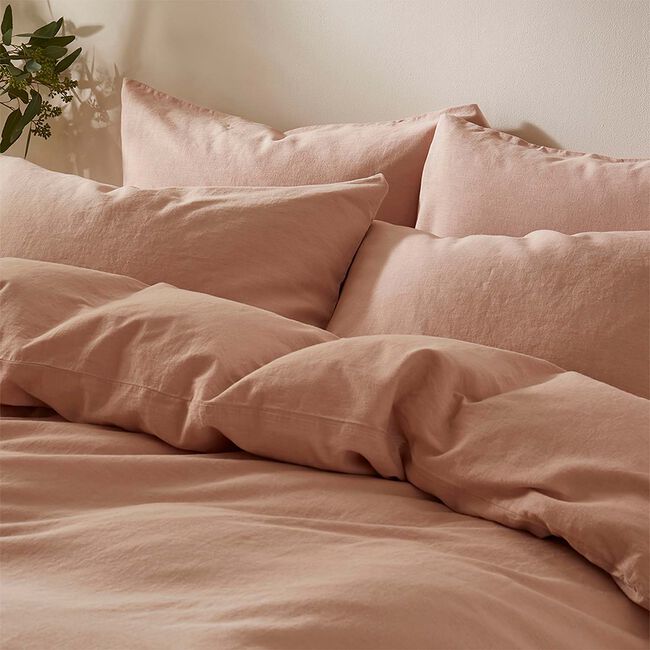 SUPERKNG DUVET COVER Martex Touch of Linen Seashell Pink