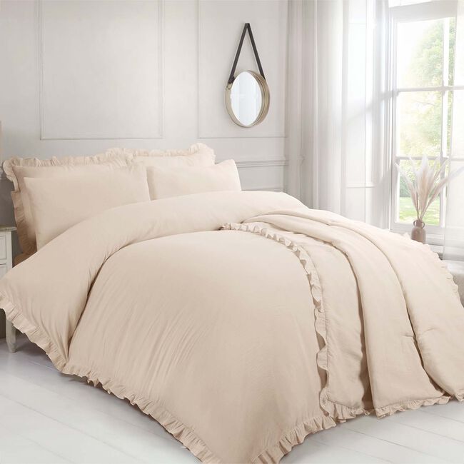 SINGLE DUVET COVER Cotton Muslin Ivory 