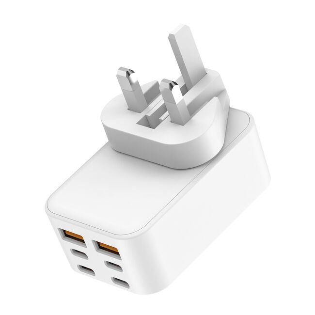 Budi 60W GaN Travel Charger 6 Port USB-C & USB-A