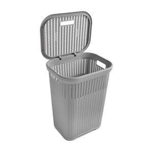 Laundry Storage Home Store More Wicker basket with baby laundry. knit laundry hamper dark grey 085887