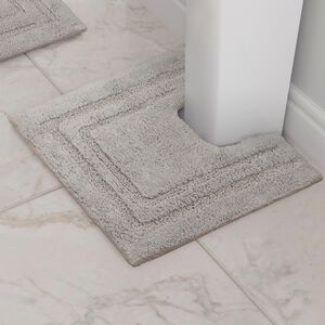 COTTON BORDER SILVER 50x50 Pedestal Mat