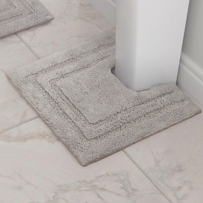 COTTON BORDER SILVER 50x50 Pedestal Mat
