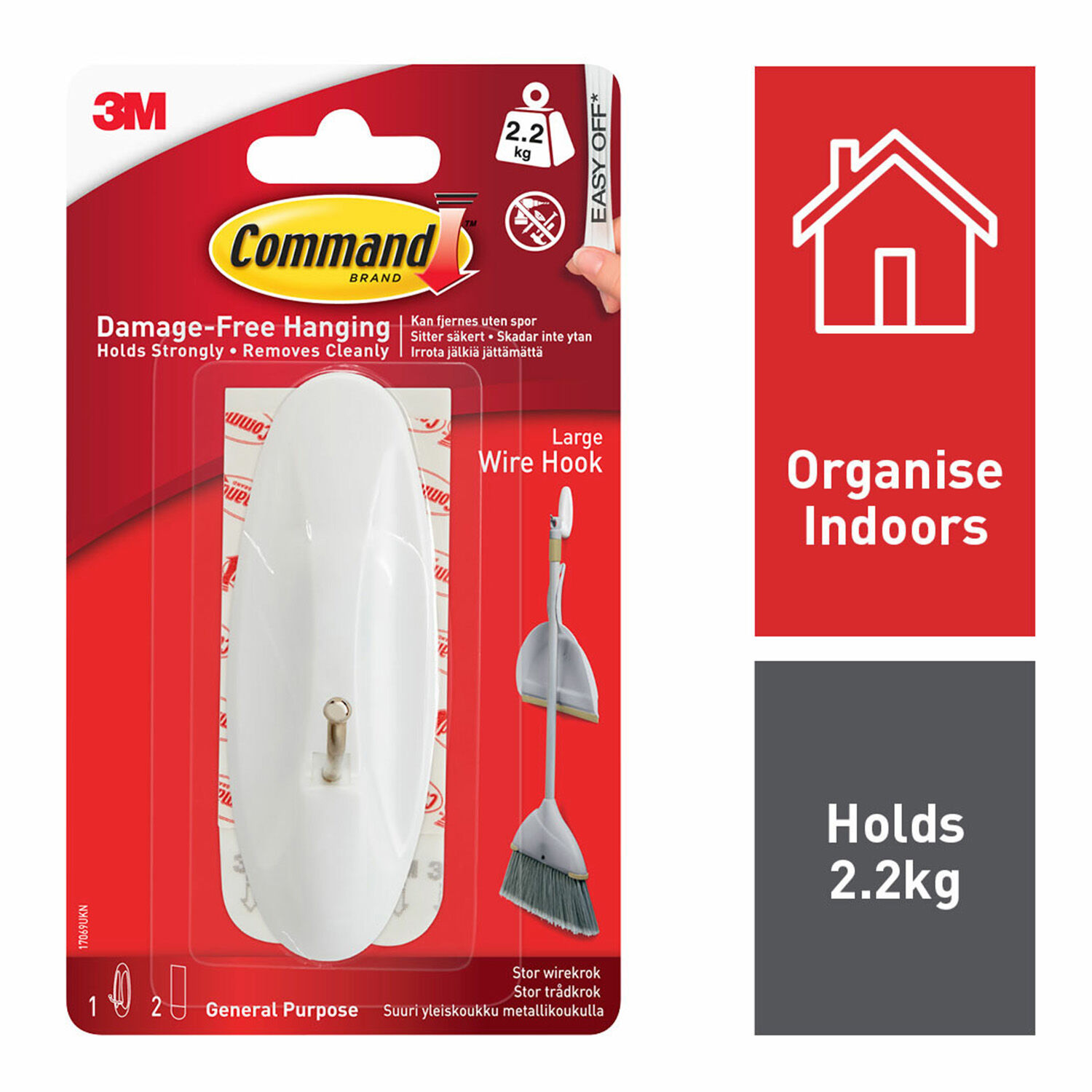 Command Wire 1Pk Hooks Large - Home Store + More