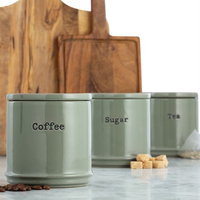 Price & Kensington Set Of 3 Canisters - Sage Green