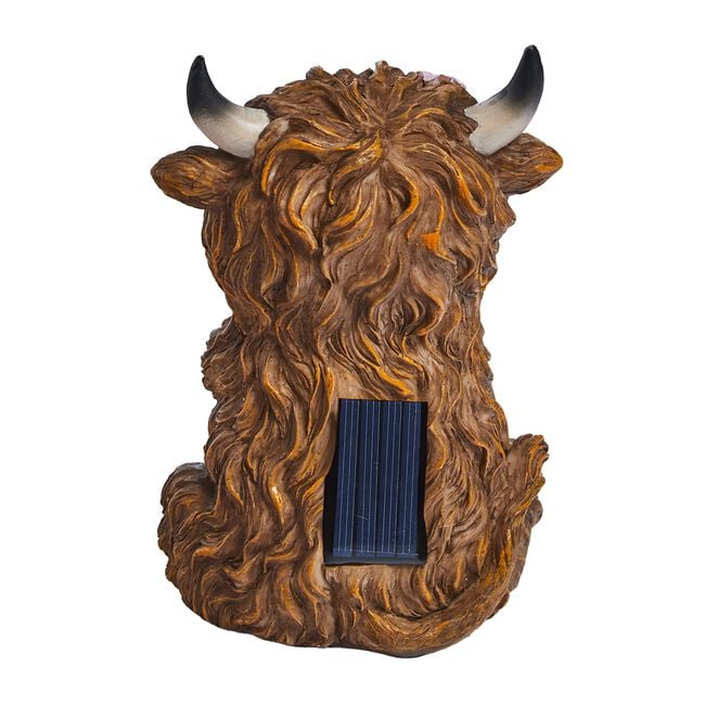 Highland Cow Solar Garden Light with Moving Eyes