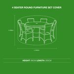 100GSM 4 Seater Round Furniture Set Cover