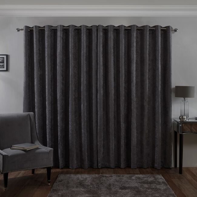 B/OUT & THERMAL H/BONE Deep Charcoal 66x72 Curtain