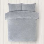 SINGLE DUVET COVER Teddy Plush Grey