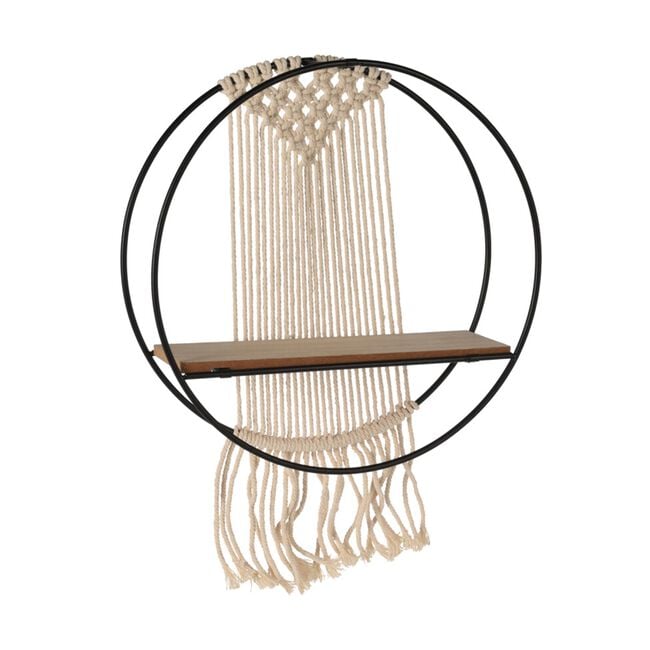 Macrame Circular Floating Wall Shelf