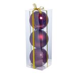 3 PACK 12CM Burgundy Baubles