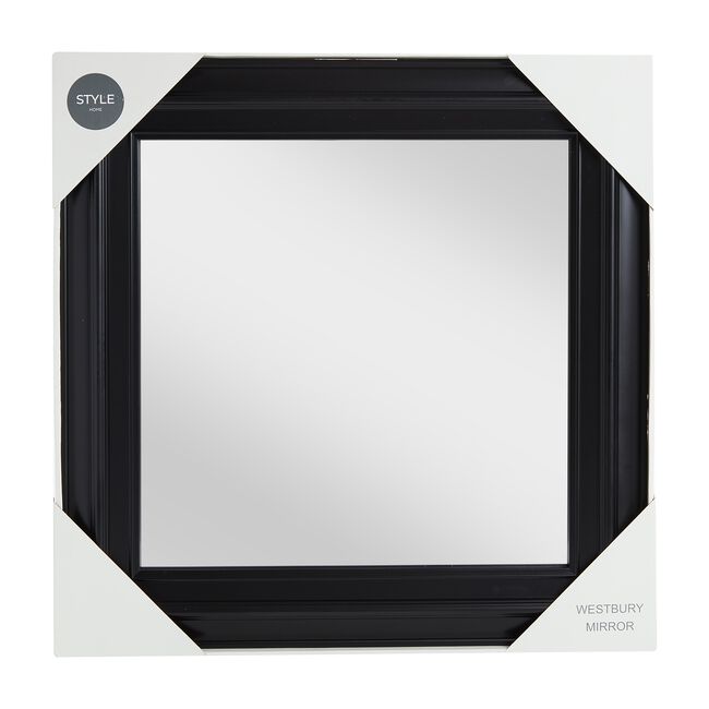 Westbury Black Square Mirror 56cm