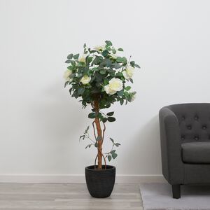 Artificial White Rose Tree 1.2m