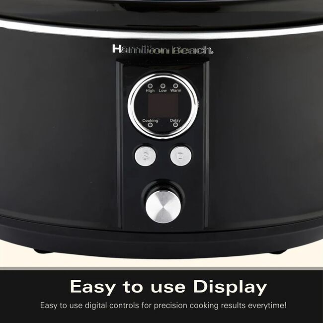 Hamilton Beach 6.5L Digital Black Slow Cooker 